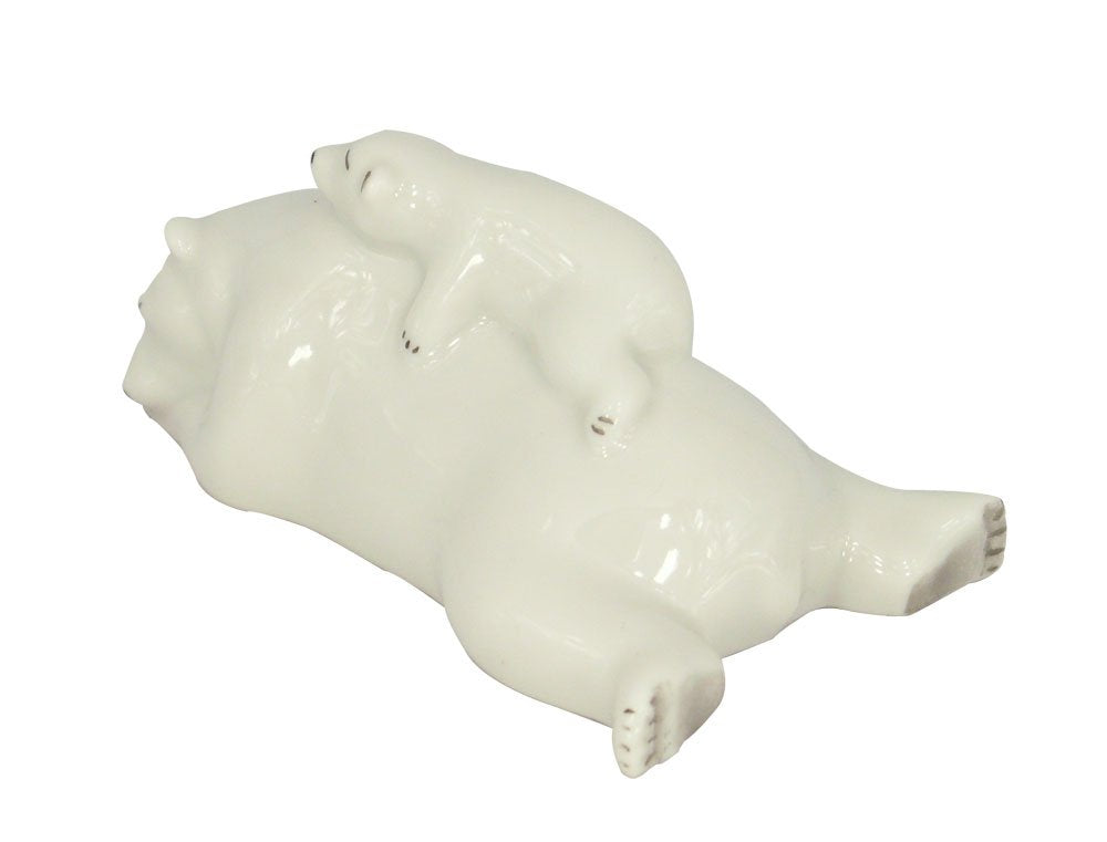 Polar Bear Mom with a Cub Lomonosov Porcelain Collectible Figurine