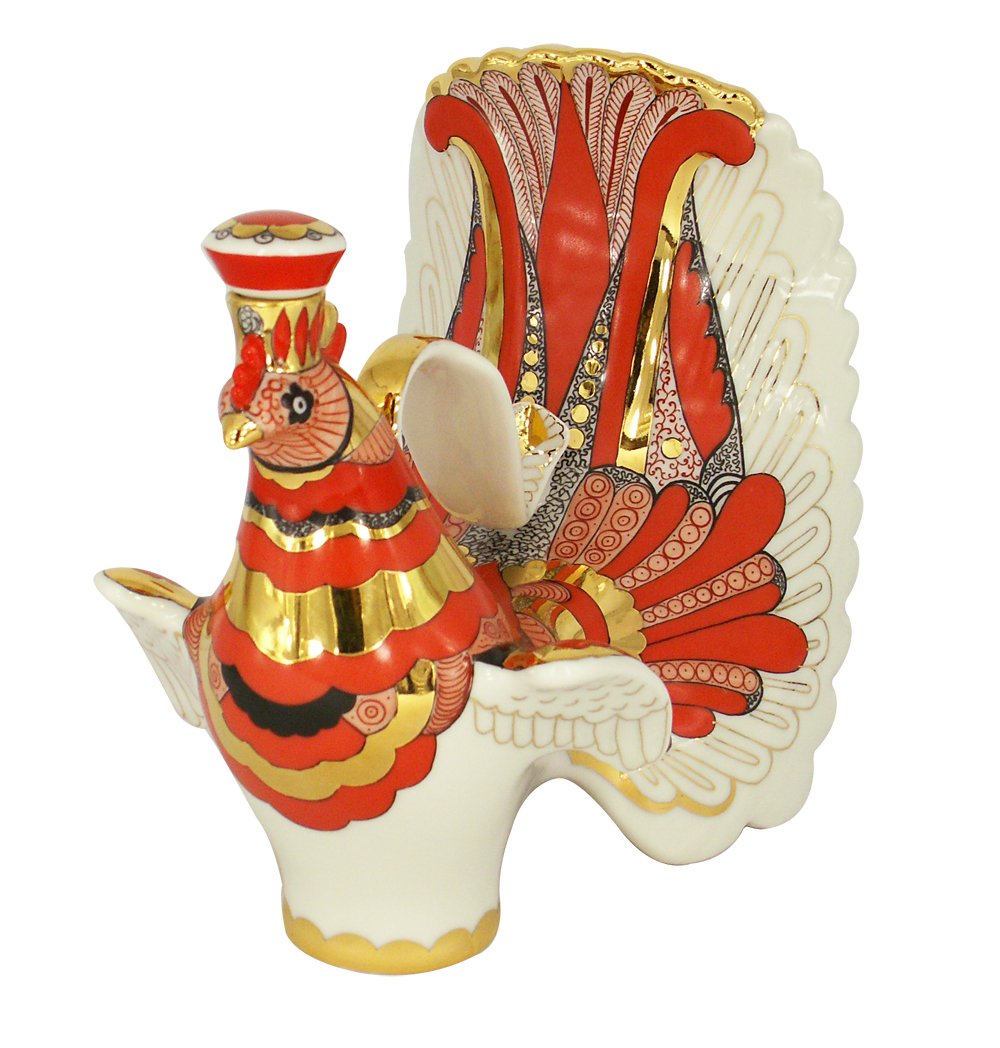 Lomonosov Porcelain Wine Decanter Red Firebird 27 fl.oz/800 ml