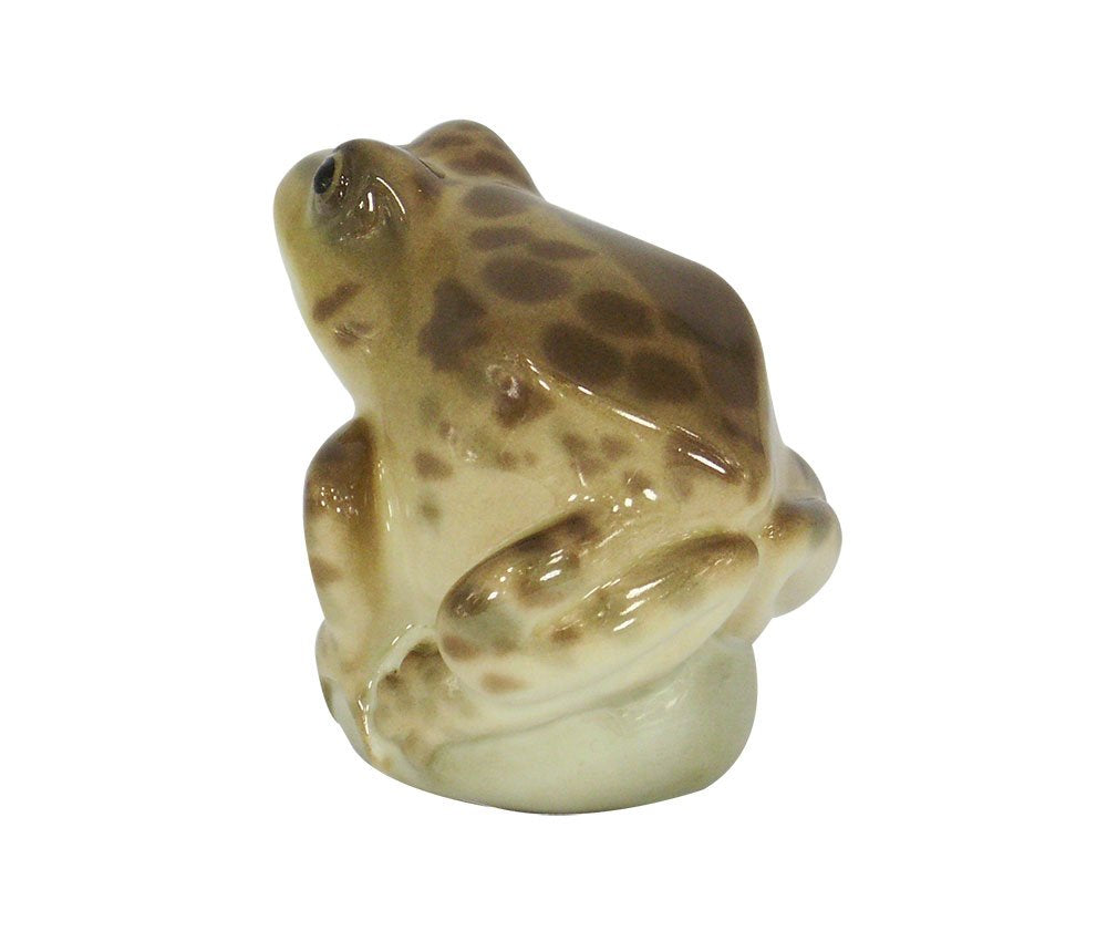 Frog on Rock Brown Colored Lomonosov Porcelain Collectible Figurine