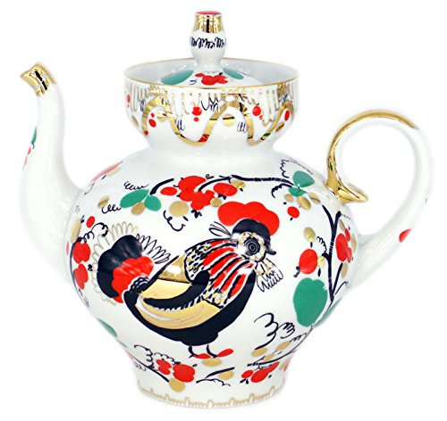 Lomonosov Porcelain Teapot Bud Rooster 11.8 oz/350 ml