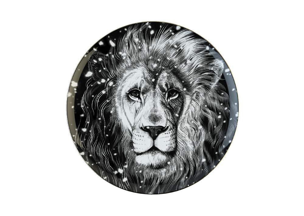 Lomonosov Porcelain Decorative Wall Plate Totem Animal Lion 11.8"/300 mm