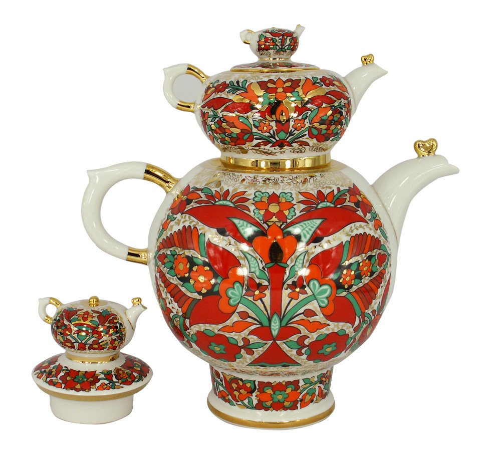 Lomonosov Porcelain TeaPots Red Rooster - 2 pieces (Big and Small)