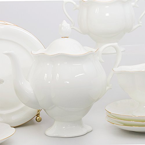 Imperial/Lomonosov Porcelain Golden Ribbon 20-Piece Tea Set for 6 Persons