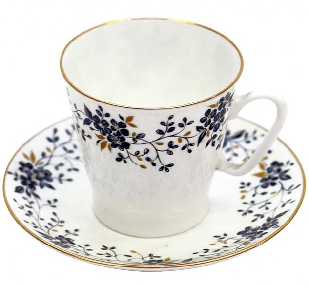 Lomonosov Porcelain Bone China Espresso Cup Set Tiny Branches 2.7 oz