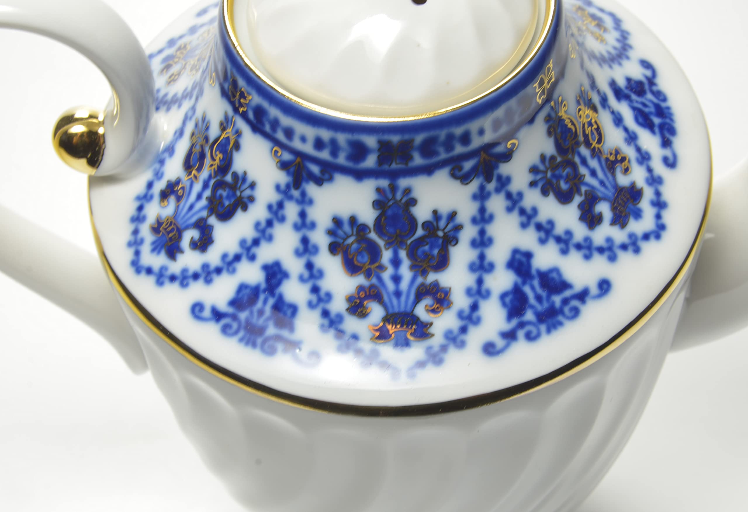 Lomonosov Porcelain Teapot Cobalt Frieze 26 ounces/770 milliliters