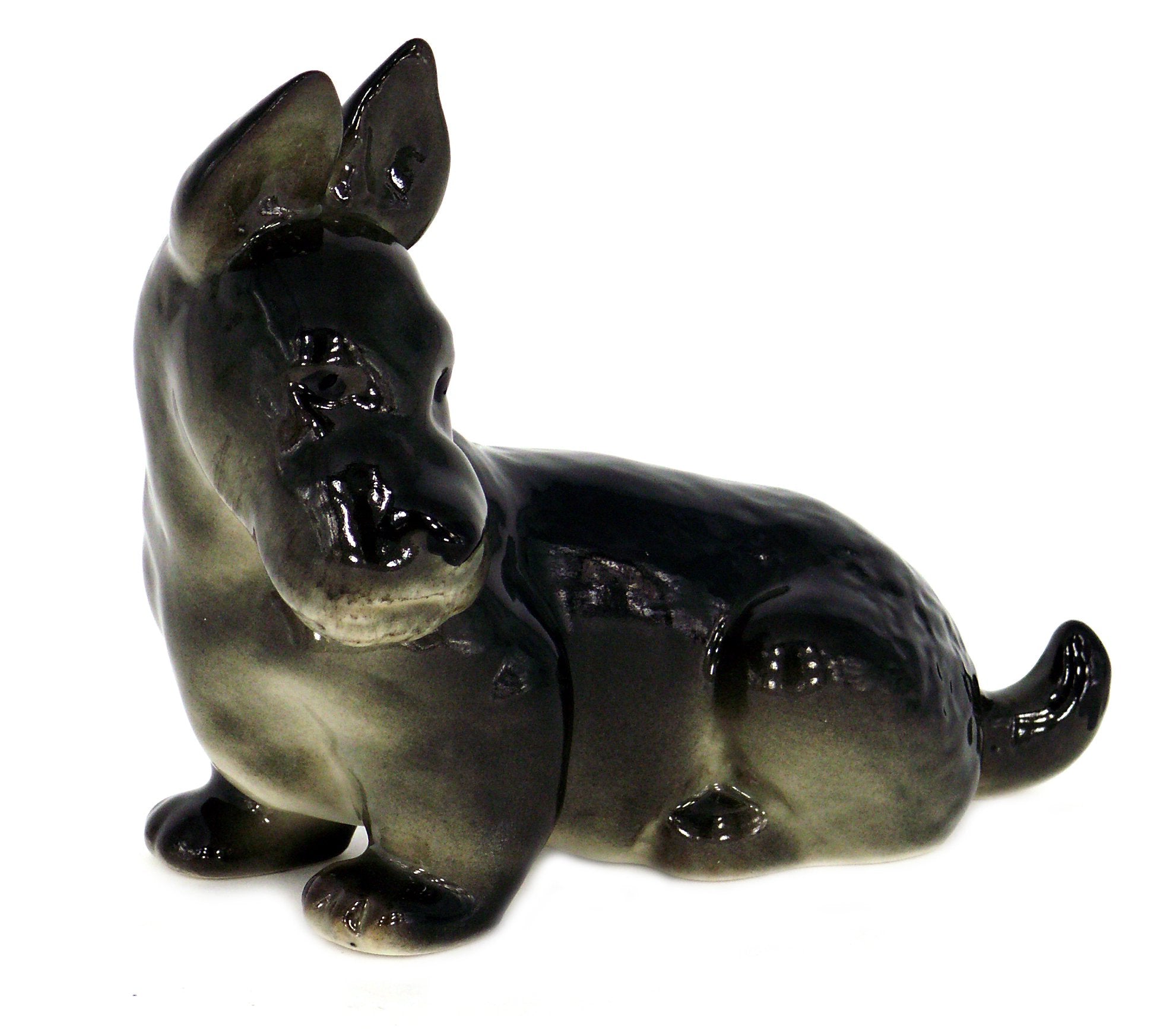 Scotty Dog Scottch Terrier Black Lomonosov Porcelain Collectible Figurine