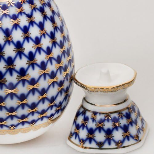 Porcelain/Lomonosov Easter Egg"Cobalt Net"