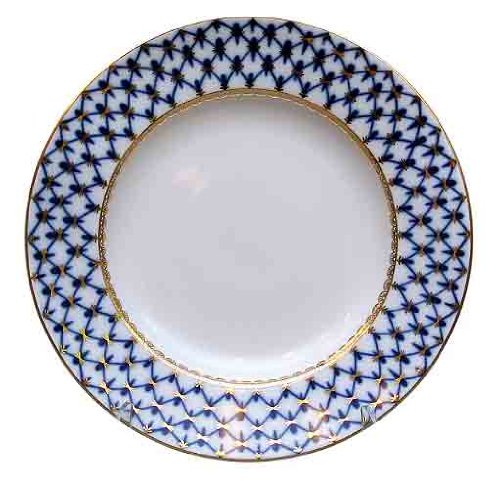 Lomonosov Porcelain “Cobalt Net” Dessert Plate