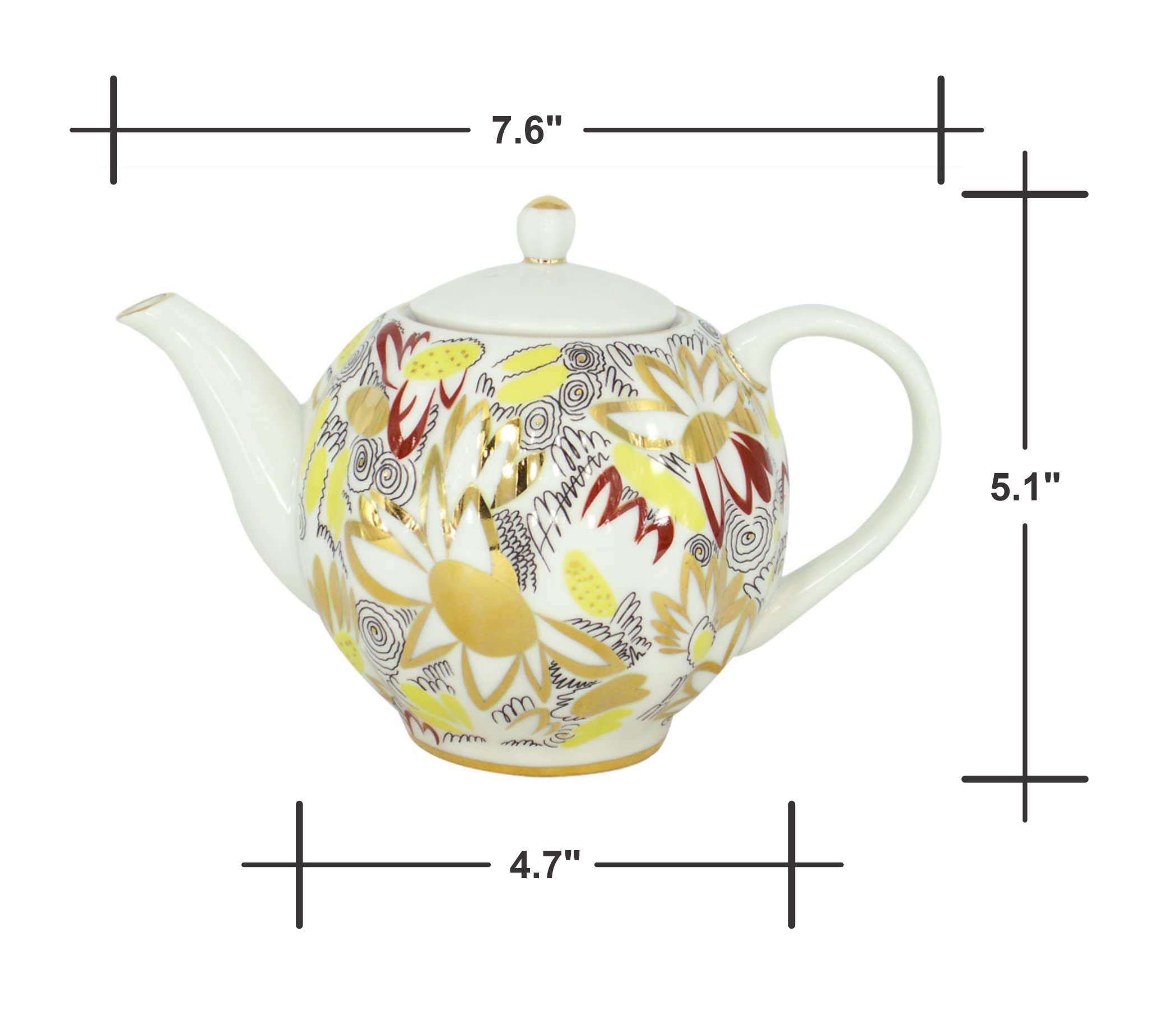 Imperial / Lomonosov Porcelain Brewing Teapot 'Golden Daisies'