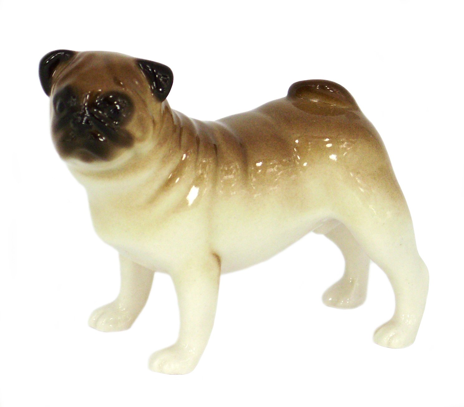 Pug Dog Standing Lomonosov Porcelain Collectible Figurine