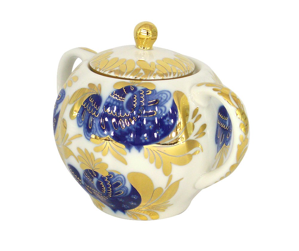 Lomonosov Porcelain Sugar Bowl Tulip Golden Garden 15 oz/450 ml