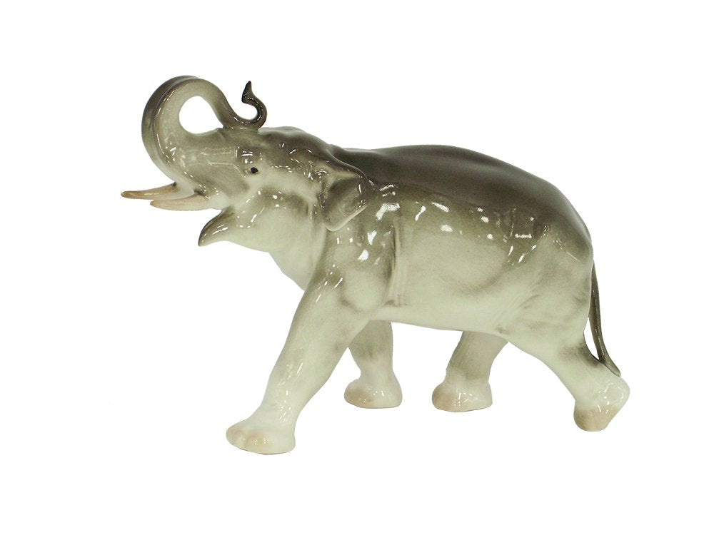 Elephant Running Big Lomonosov Porcelain Collectible Figurine