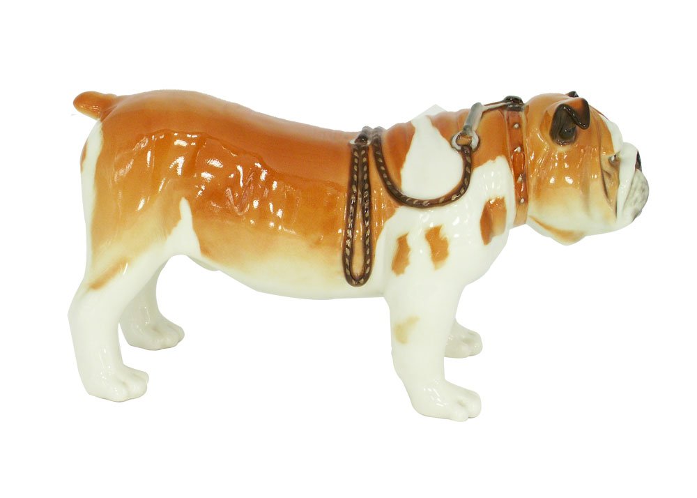 English Bulldog Big Decorate Lomonosov Porcelain Collectible Figurine