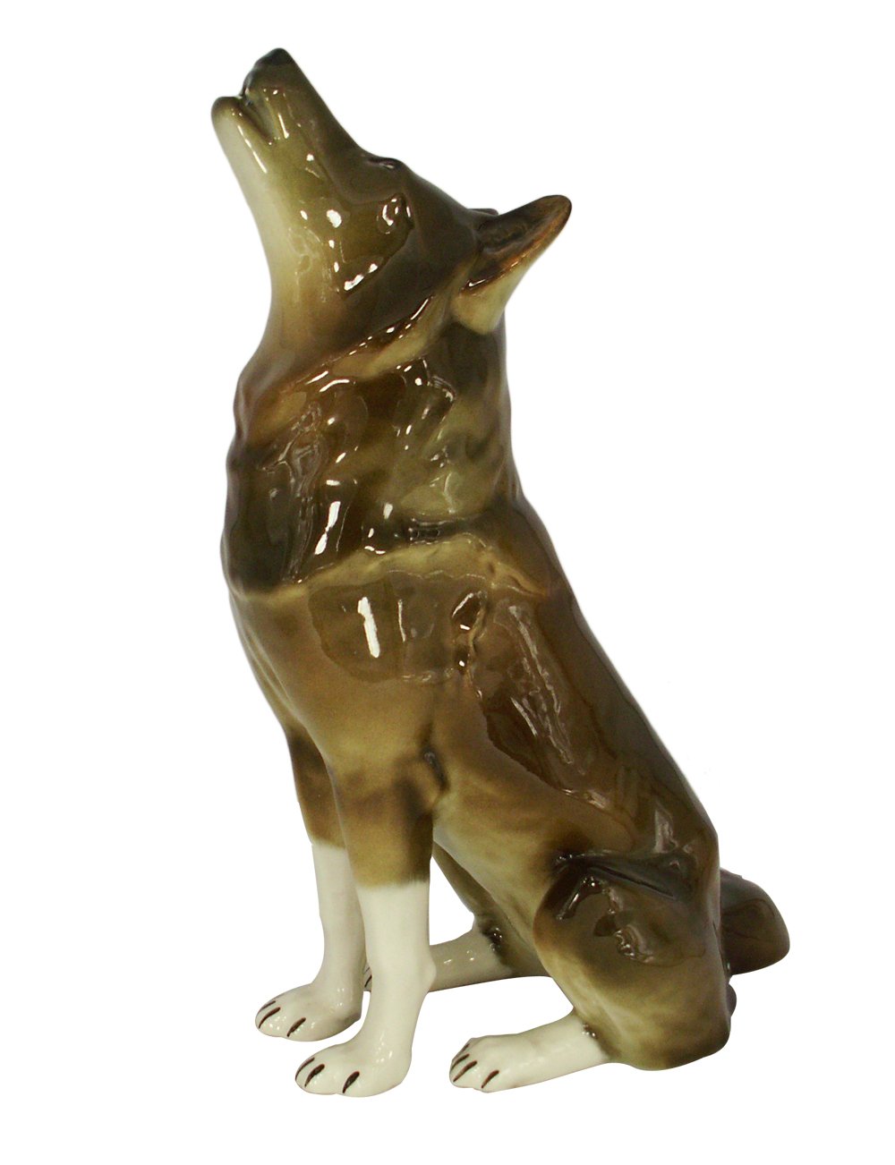 Siberian Wolf Sitting Lomonosov Porcelain Figurine