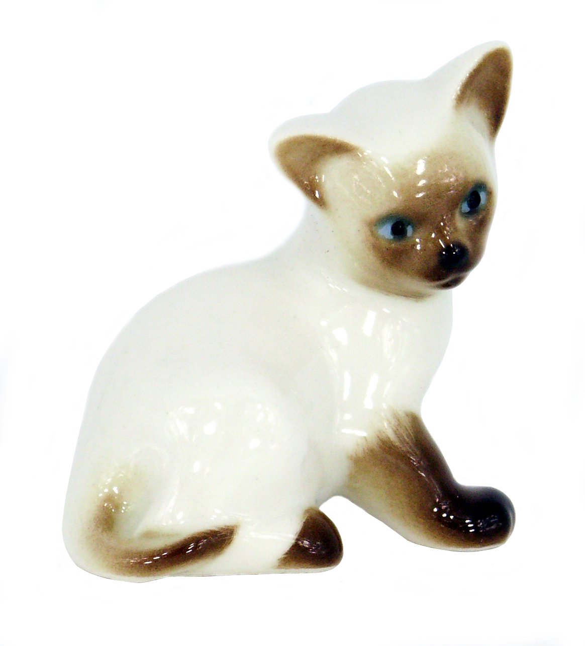 Siamese Kitten Kitty with Blue Eyes Lomonosov Porcelain Collectible Figurine