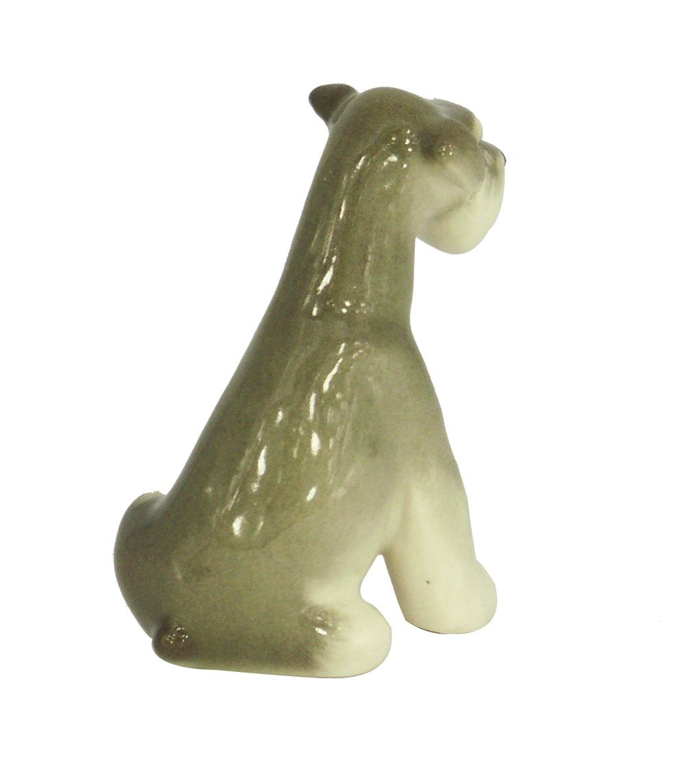 Schnauzer Miniature Dog Puppy Sitting Lomonosov Porcelain Collectible Figurine