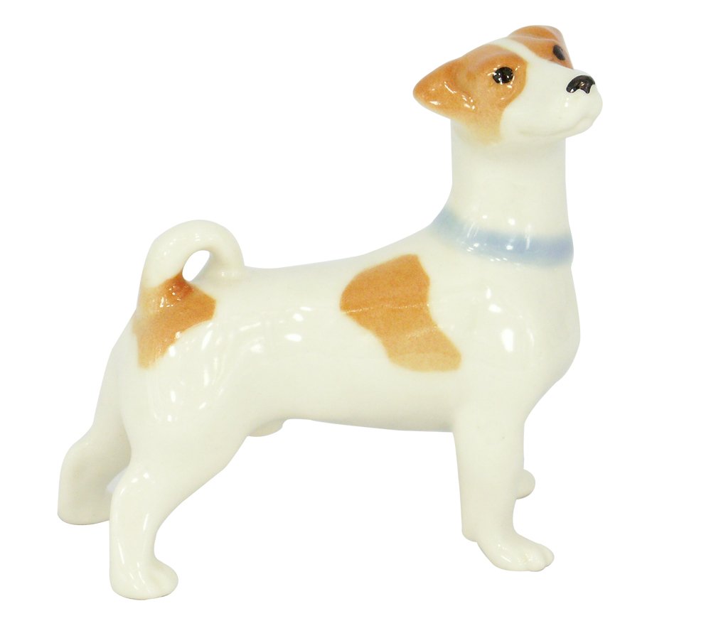 Jack Russell Terrier Dog Standing Lomonosov Porcelain Collectible Figurine