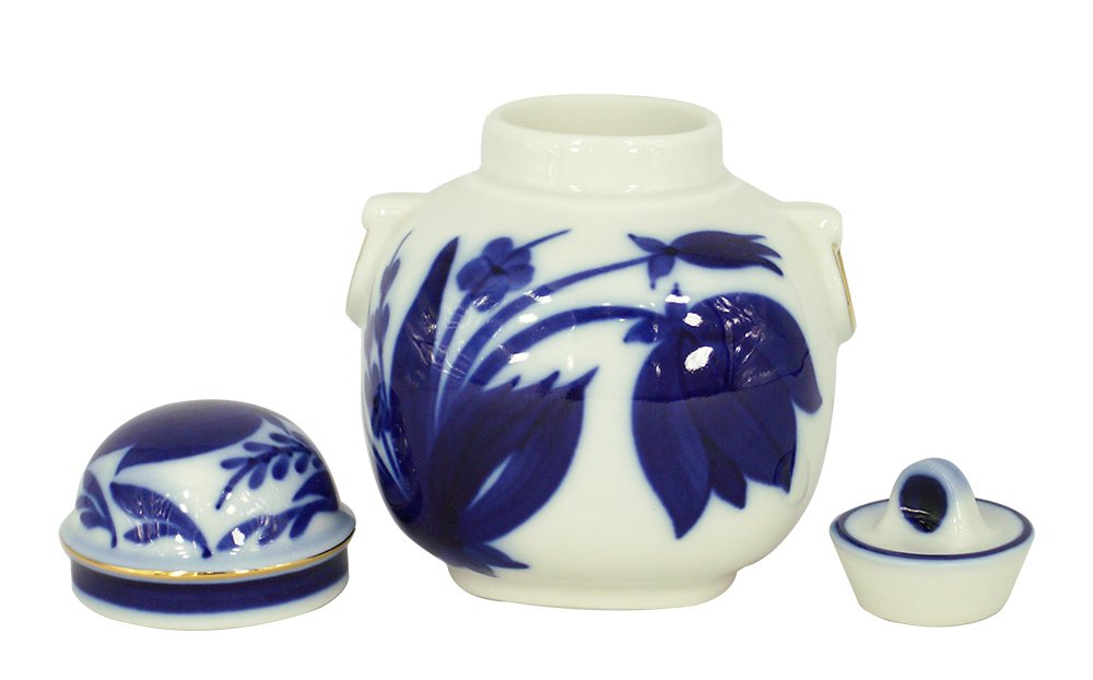 Lomonosov Porcelain Tea Caddy Cobalt Bell