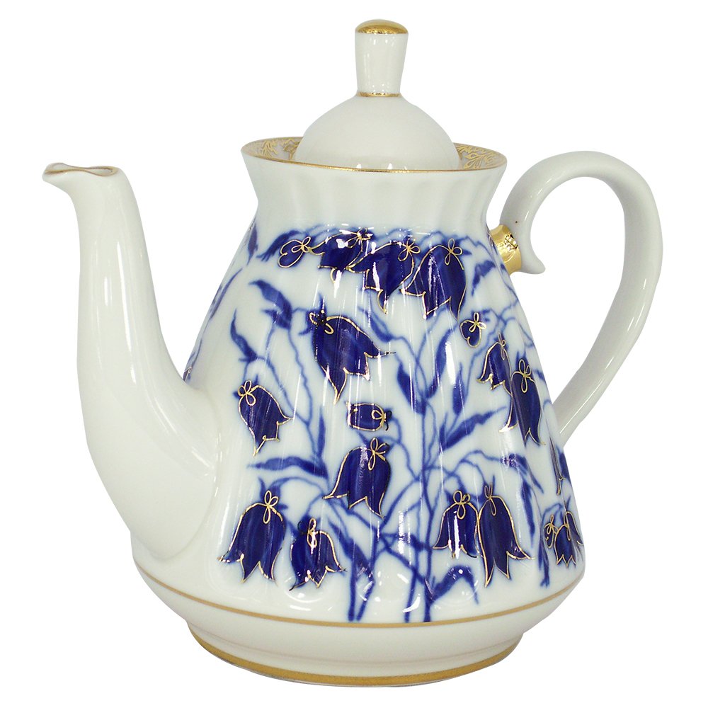 Lomonosov Porcelain 5 Cups Tea Pot 25 ounces/750 mililiter Blue Bells
