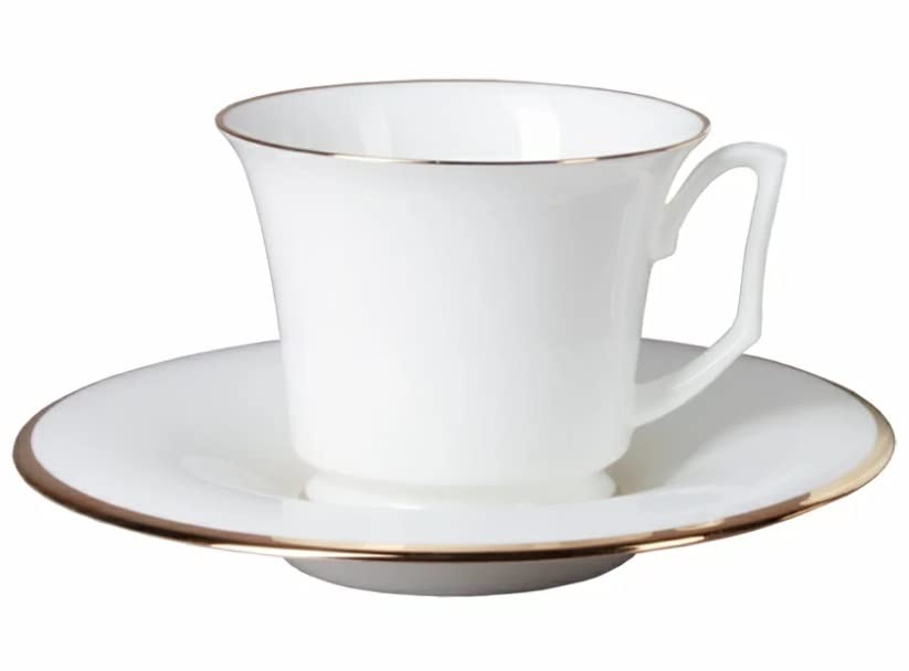 Lomonosov Porcelain Espresso Cup and Saucer Yulia Golden Ribbon 4.9 fl.oz/145 ml