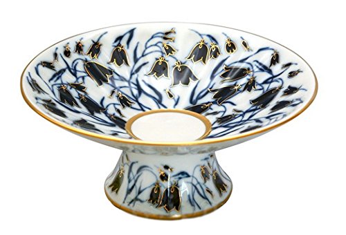 Lomonosov Porcelain Radiant Candy Dish Jam Confectionery Vase BlueBells 7.6" D