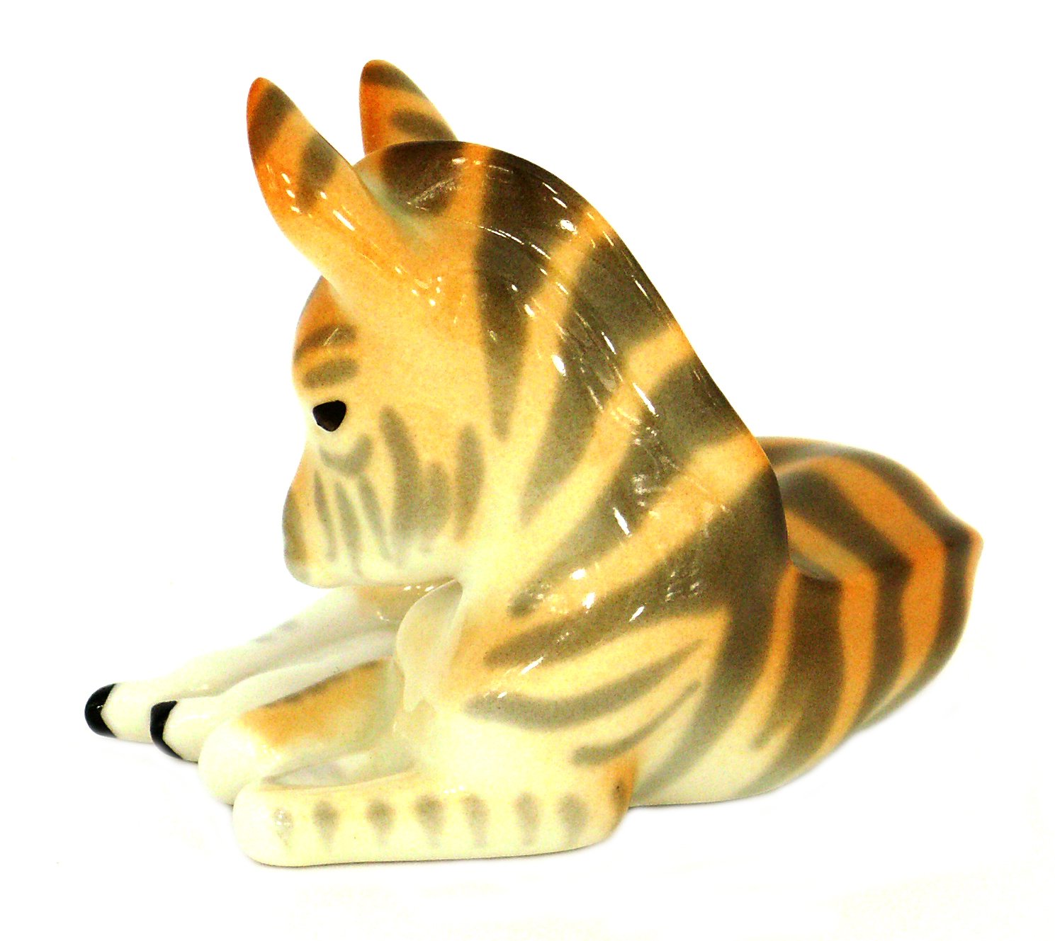 Zebra Baby Lying Lomonosov Porcelain Collectible Figurine