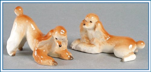 Poodle Dogs Apricot Colored Set Friends Lomonosov Porcelain Collectible Figurines