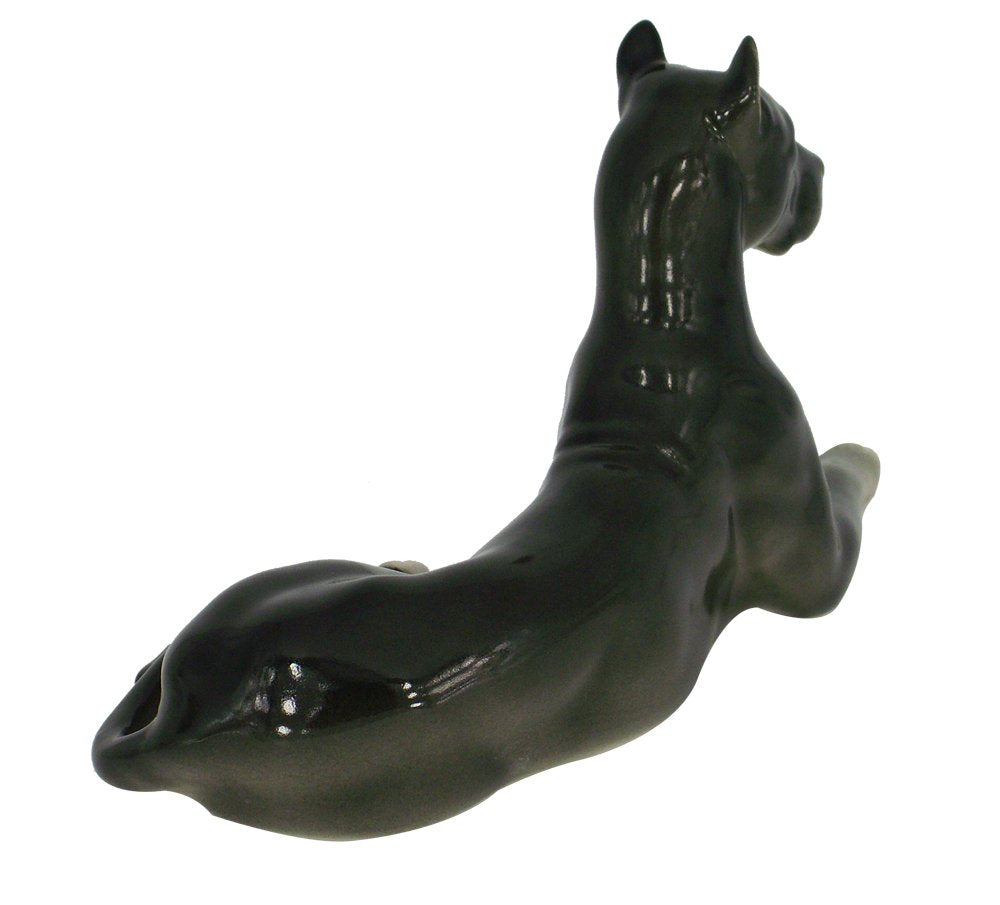 Great Dane Dog Black Lomonosov Porcelain Collectible Figurine