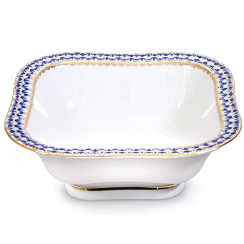 Lomonosov Imperial Porcelain Dinner Set eith Tablecloth Cobalt Net 23 Items