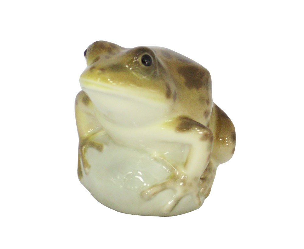 Frog on Rock Brown Colored Lomonosov Porcelain Collectible Figurine