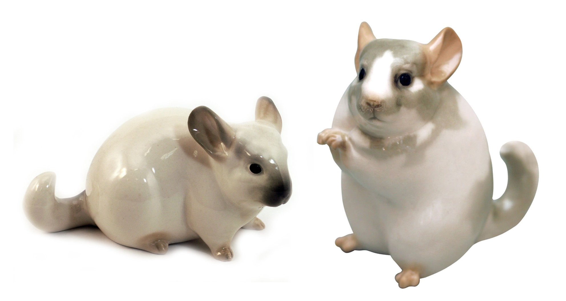 Chinchilla Sweet Family Lomonosov Porcelain Figurines 2 Items Set
