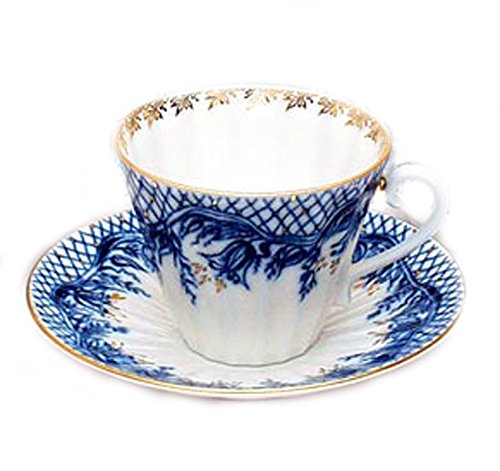 Lomonosov Porcelain Tea Set 6/20 Tenderness: Tea Pot, Sugar Bowl and 6 Cups with Saucers and Cake Plates