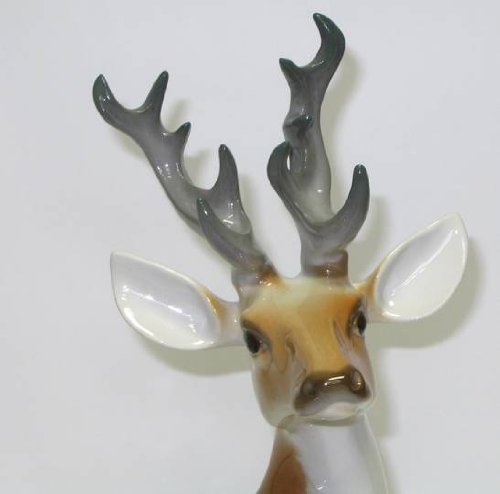 Fallow Deer with Horns Lomonosov Porcelain Collectible Figurine