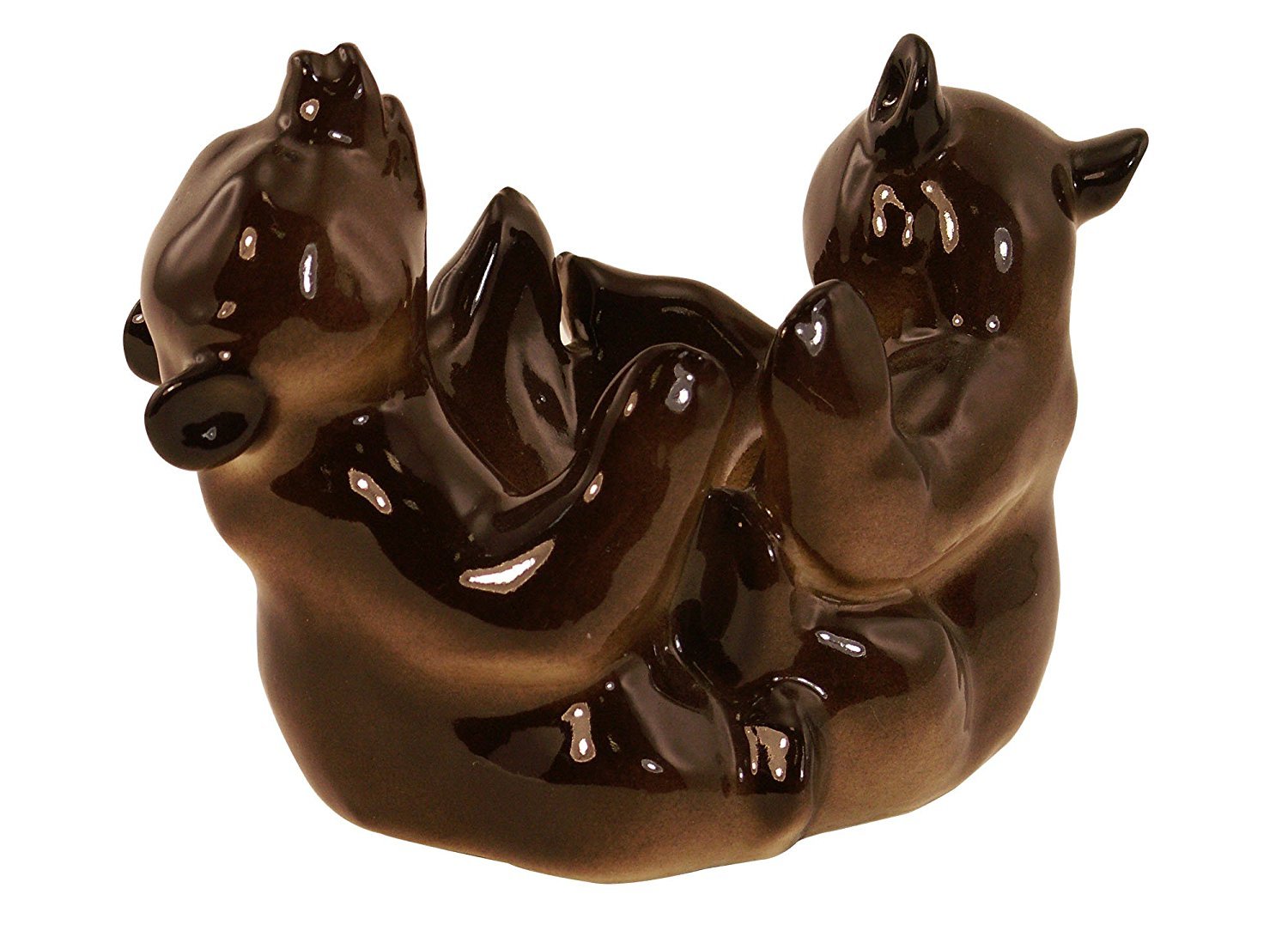 Brown Bear Babies Cubs Playing Lomonosov Porcelain Figurine