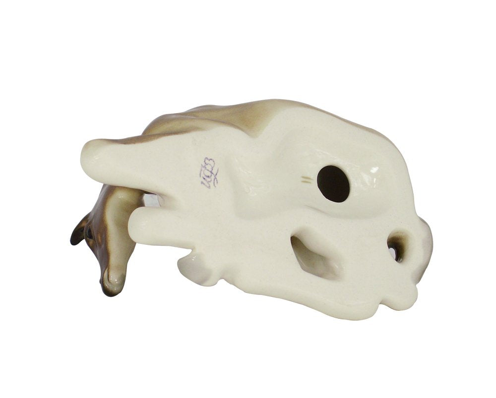 Horse Recumbent Brown Chestnut Colored Lomonosov Porcelain Collectible Figurine