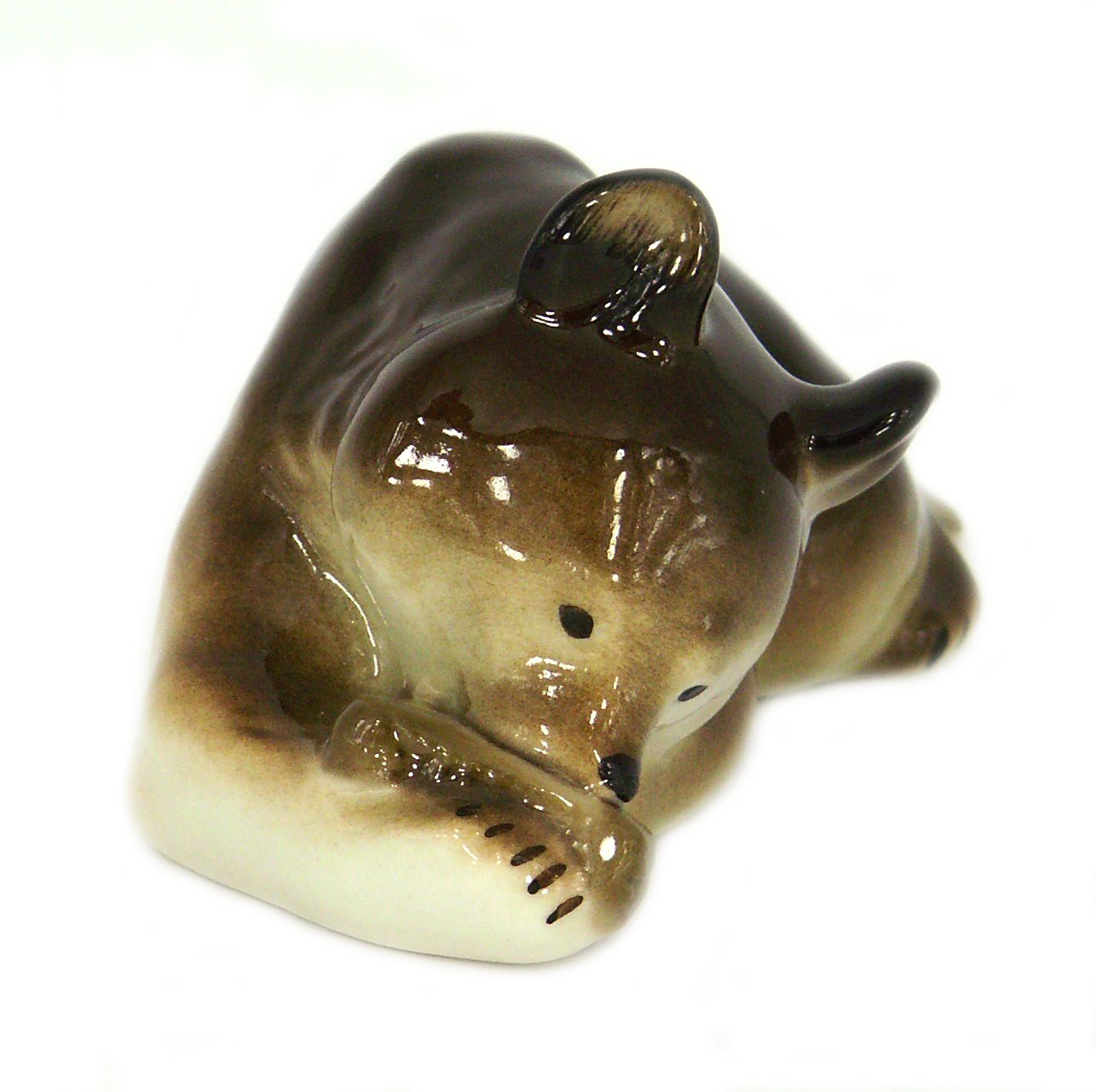 Brown Bear with Honey Lomonosov Porcelain Figurine Collectible