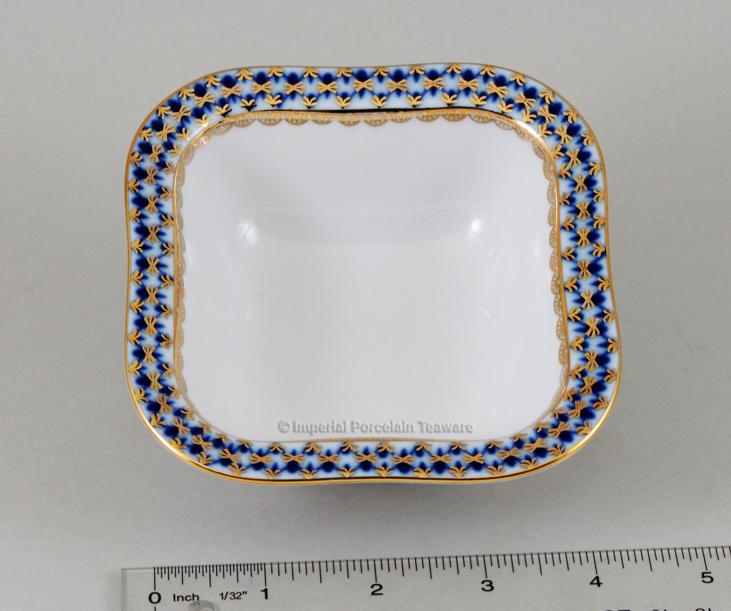Imperial / Lomonosov Porcelain Cobalt Net 4.5" Salad/Nut dish