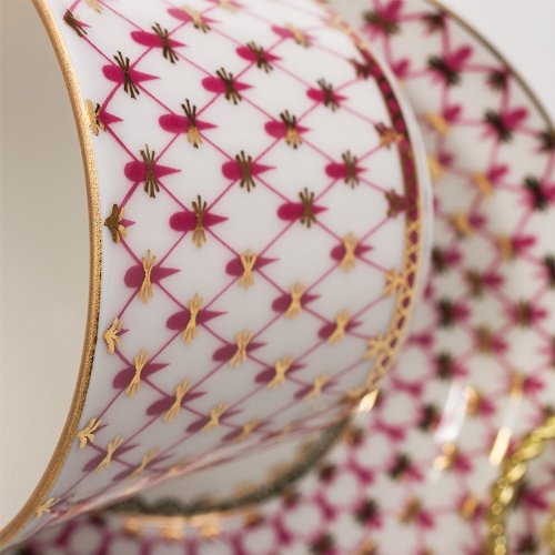 Imperial / Lomonosov Porcelain Teacup w/ Saucer "Net-Blues"