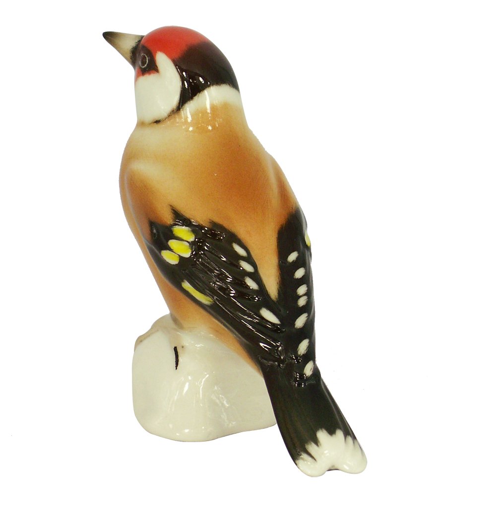 Goldfinch Bird Black-Headed Lomonosov Porcelain Collectible Figurine