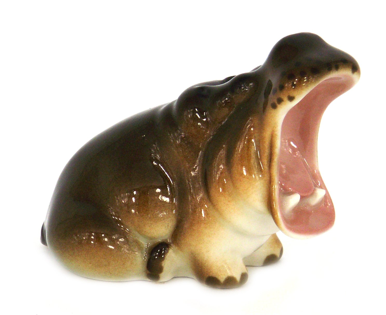 Hippo Brown Lomonosov Porcelain Collectible Figurine