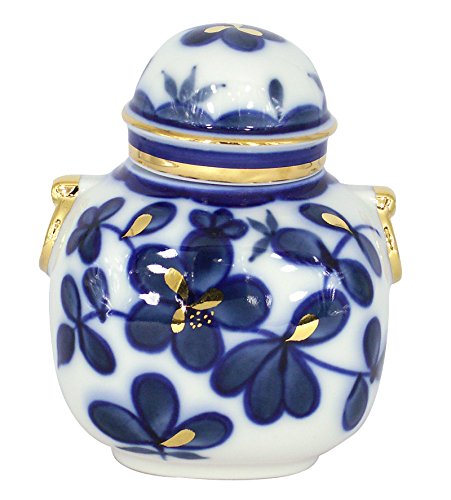 Lomonosov Porcelain Tea Caddy Cobalt Garden