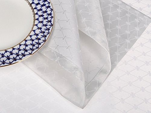 Lomonosov Porcelain Imperial Set 6 Cloth Napkins Cobalt Net 17.7"x17.7" Silver