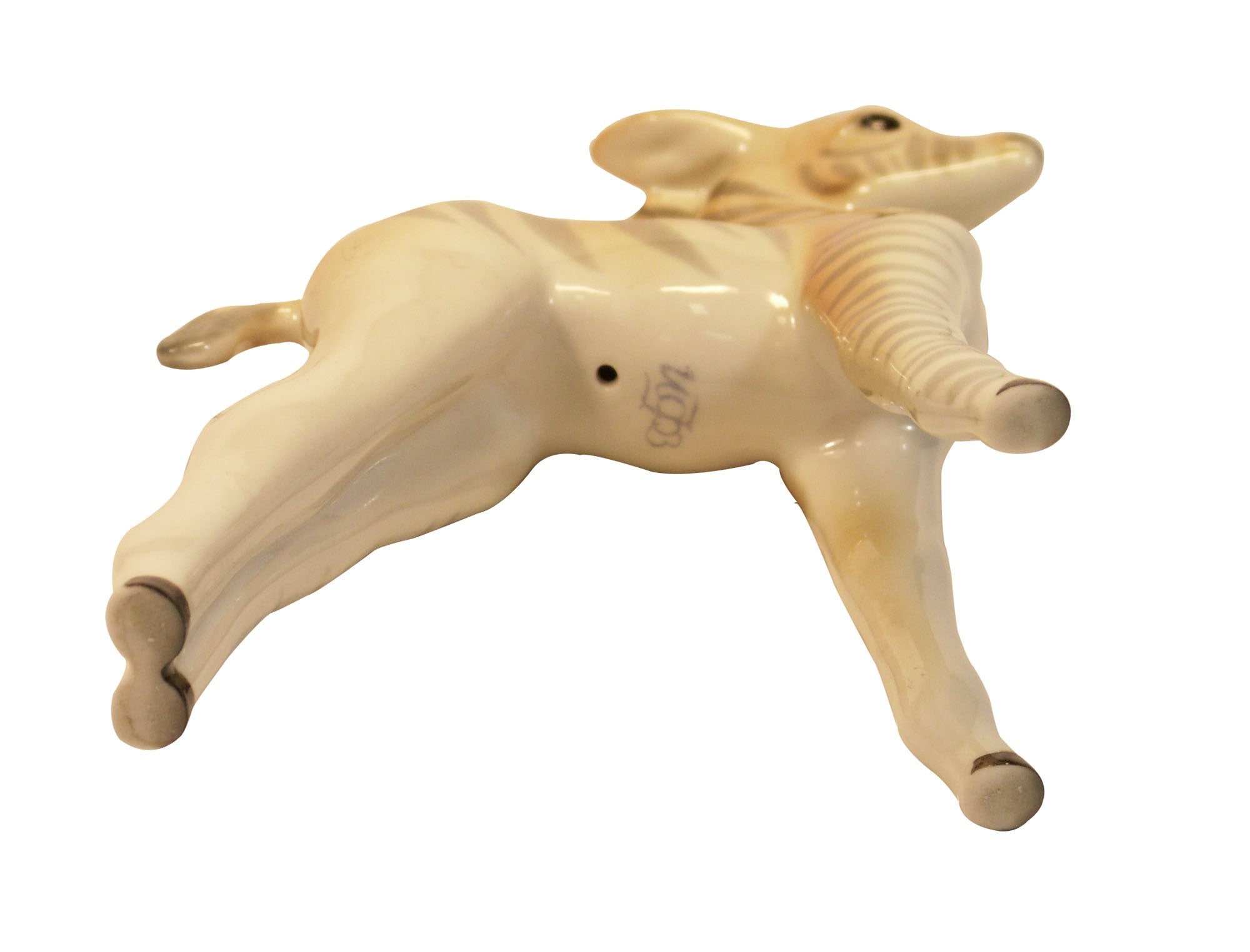 Lomonosov Zebra Foal Standing Porcelain Figurine, Brown/White