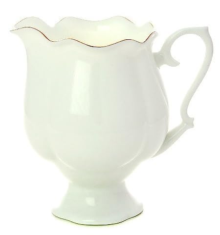 Lomonosov Porcelain Bone China Creamer Natasha Golden Ribbon 10.8 fl.oz/320 ml