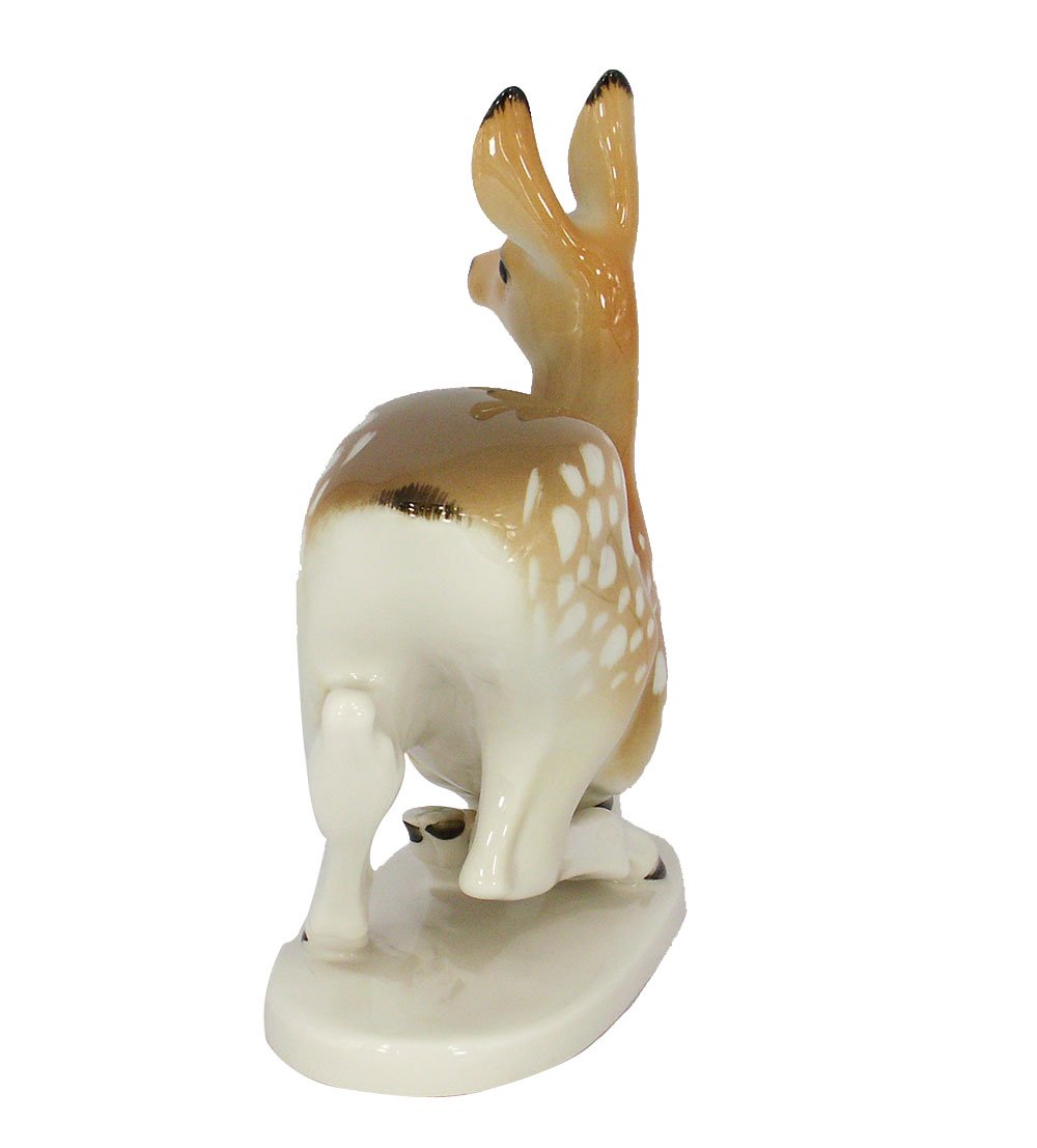 Fallow Deer Doe Lomonosov Porcelain Collectible Figurine