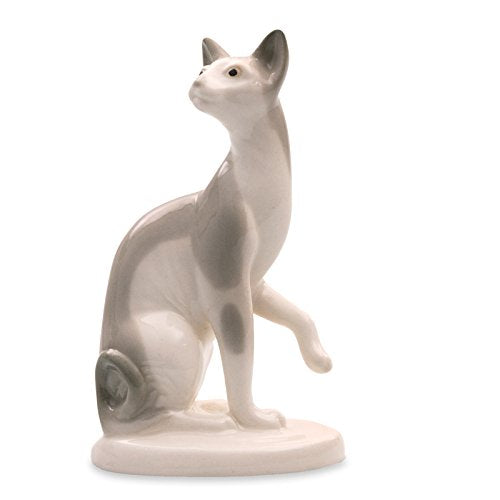 Porcelain Sculpture Gray Sphinx Figurine