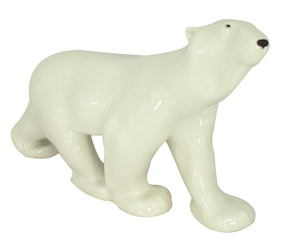 Polar Bear Walking Big Lomonosov Porcelain Decorative Figurine