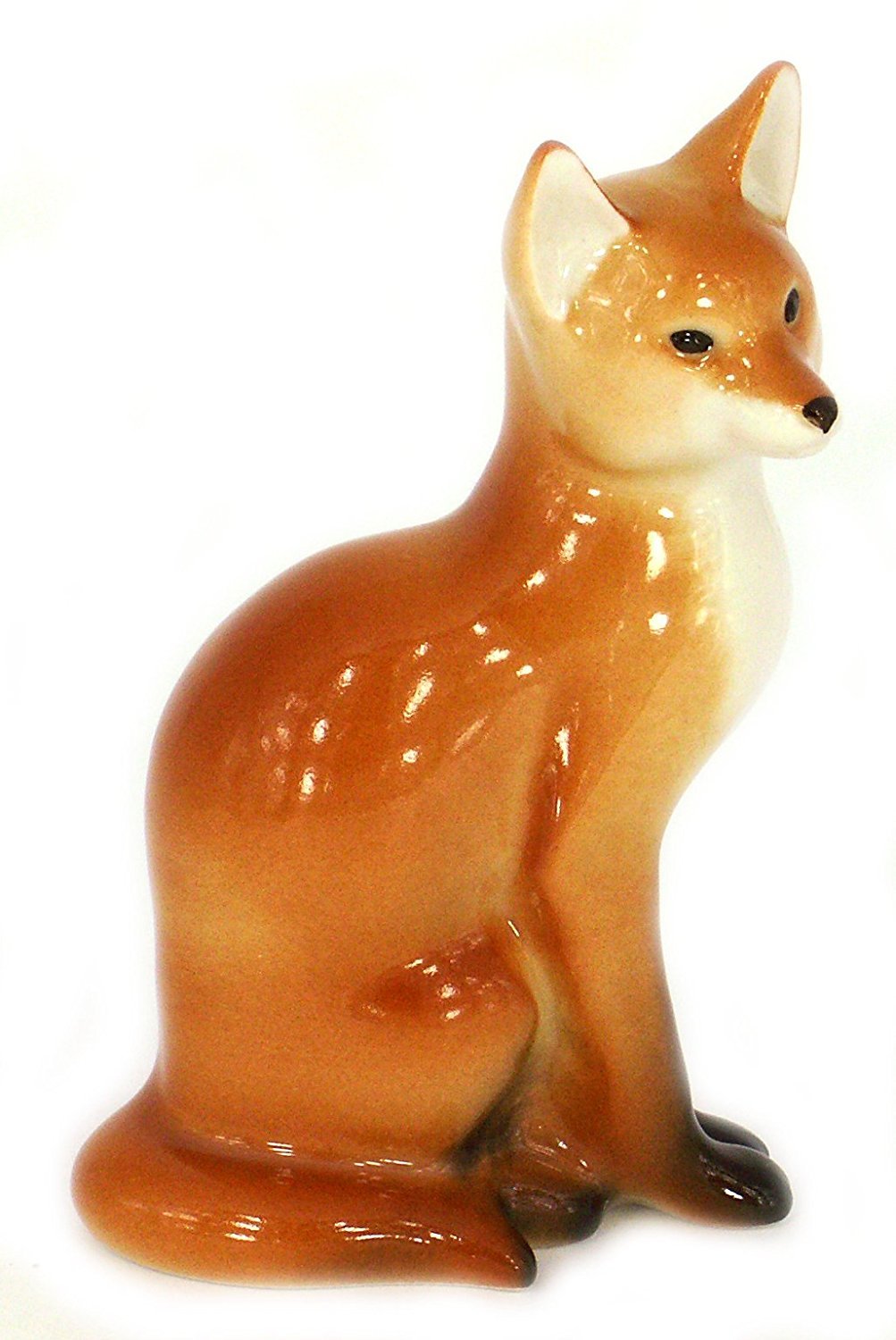 Red Fox Sitting Lomonosov Porcelain Collectible Figurine
