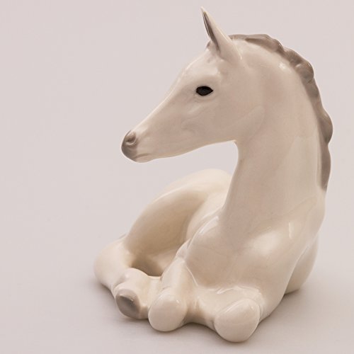 Porcelain Sculpture Lying Foal Figurine