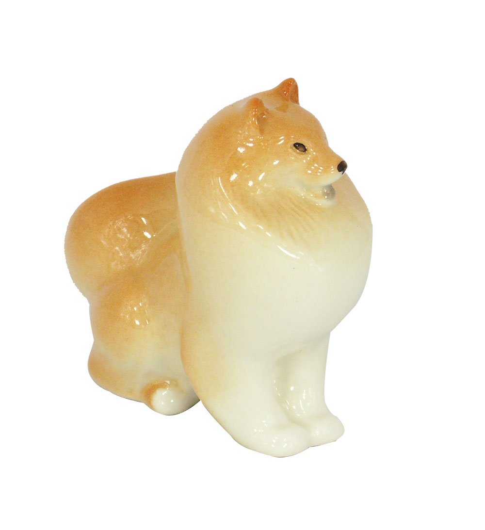 Dwarf-Spitz Pomeranian Dog Lomonosov Porcelain Collectible Figurine